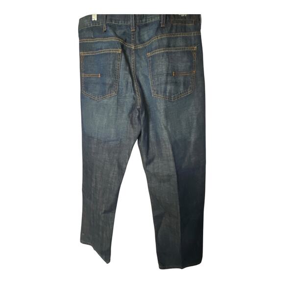 Calvin Klein Men's 36 Straight Leg Classic Jeans Dark Distressed Cotton Denim - Picture 5 of 9